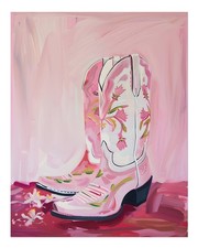 Schicke rosa Cowboy-Stiefel