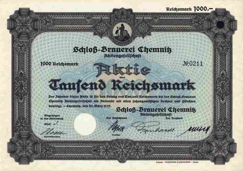 Schloß brauerei chemnitz 1939 - schloß,