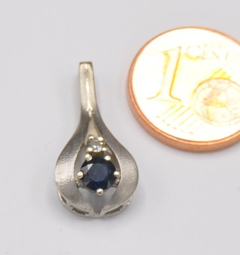 Anhänger weißgold saphir - anhänger,