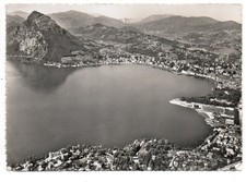Vista del Monte Bre verso Lugano e Monte S. Salvatore  - gelaufen 1956
