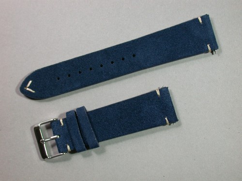 Wildleder uhrenarmband blau - wildleder,