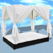 Outdoor-Loungebett mit Vorhang