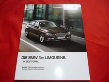 BMW 3er F30 Limousine 320i 328i 316d 318d 320d 330d Prospekt Brochure von 2012