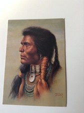 Vintage Klappkarte Serie Indian Heritage Motiv: Cheyenne Warman Indianer