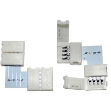 2x RGB LED Clip Eckverbinder für 10mm RGB LED Streifen 15x5mm 90° "L" Verbinder