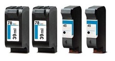 4 x Patronen für HP Deskjet 930c 950c 970cxi 1120c 6120 6122 komp. zu 78A + 45A