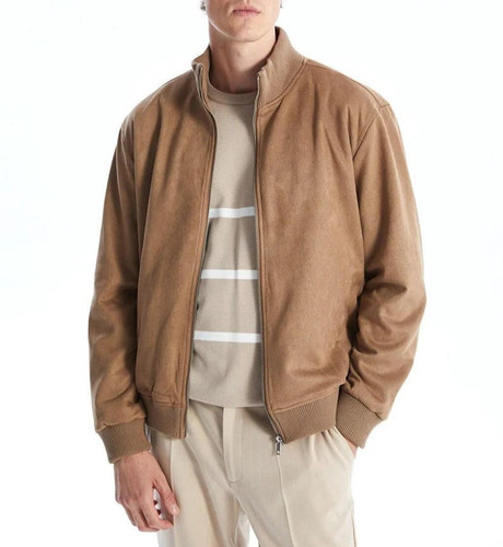 Beige wildleder lederjacke - wildleder,
