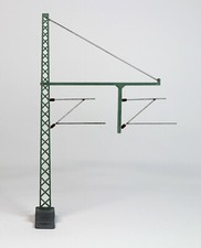 Oberleitung Rohrausleger über 2 Gleise mit Mast für Märklin H0 - NEUES MODELL
