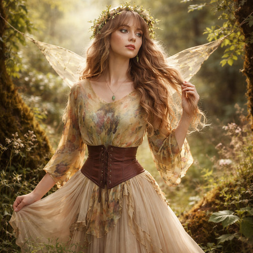 Vtg woodland fairy boho sheer - fairy,
