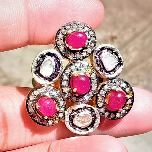 Rubin edelstein blume ring 925 - edelstein, ring,925