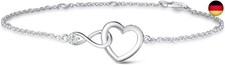 FANCIME Armband Damen 925 Sterling Silber Infinity Herz Halskette/Armbänder mit 