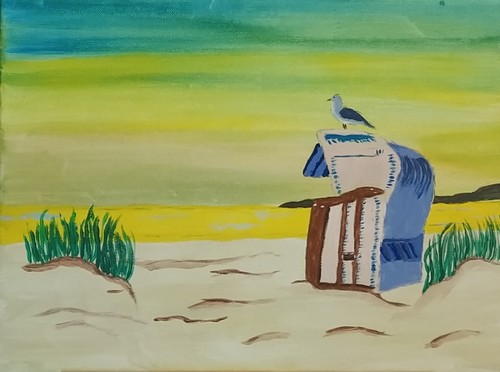 Acrylbild auf leinwand möwe - leinwand,,