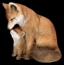 Gartenfigur - Fuchs mit Baby