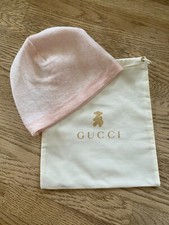 Neue Gucci Baby Mütze in weiß-rosafarbener Wolle Gr.M