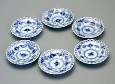 Royal Copenhagen 6 Schälchen Musselmalet Vollspitze 1/1004.