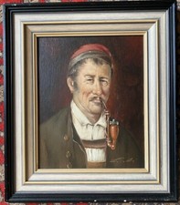 ::PORTRAIT PIPE SMOKER ANTIQUE