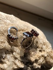 Ohrringe + Ring -925- Vintage mehrere Punzen Art Deco