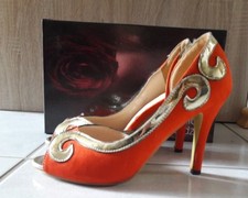 Highheels Pumps Peeptoes Sergio Todzi rot gold Damen 38 39 neu