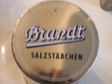 Seltene Vorratsdose Brandt Salzstäbchen / Sticks aus den 1950er Jahren