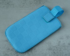 Kleine Handy-Hülle, Gürteltasche von 2GO, Leder, innen Filz, blau-türkis NEU TOP