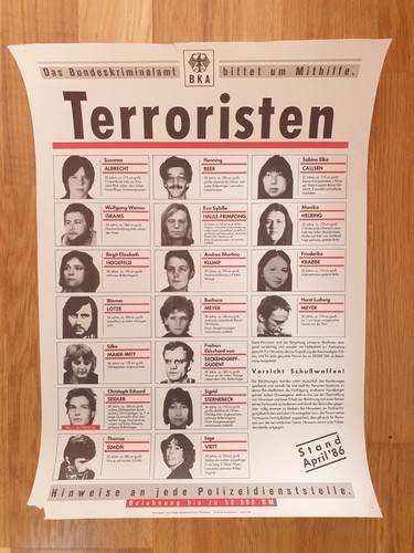 Original fahndungsplakat raf - fahndungsplakat,