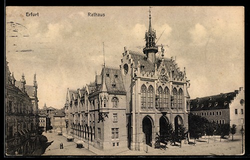 Erfurt ansichtskarte rathaus - erfurt,, ansichtskarte,