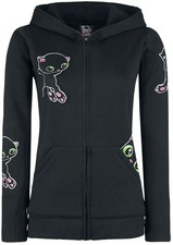 Cupcake Cult Kapuzenjacke Damen Black Cat Hood schwarz Rockwear