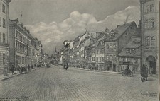 Künstler-AK Leipzig Ranstädter Steinweg stadteinwärts, 1906, sign. P.Jacob