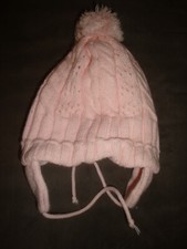 süße warme Babymütze Feinstrick rosa ungedehnt ca. 40cm Umfang aus Ersthand