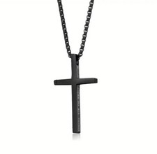Titanstahl Halskette mit Kreuz Schmuck Anhänger christlich Jesus Glauben Kette