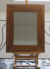 Antiker Biedermeier Wandspiegel Spiegel furniert breiter Rahmen ca. 54 x 41 cm