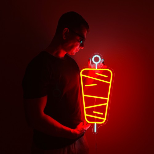 Dönerspieß led neon schild - dönerspieß,