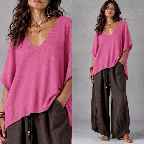 Damen shirt oversize - pink, 38