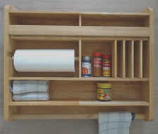 Altes Küchenregal Wandregal Holz Gewürze Küchenrollen Handtuch Landhaus Stil