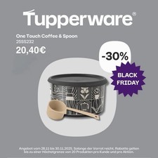 Tupperware One Touch Dose 1,4 L schwarz weiß Kaffeedose rund Tupper Onetouch Box