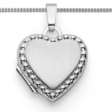 Weißgold 375 Medaillon Herz
