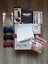 Sony PlayStation 3 Slim OVP - PS3, 320GB, Weiß, + Controller, Spiele...**TOP**