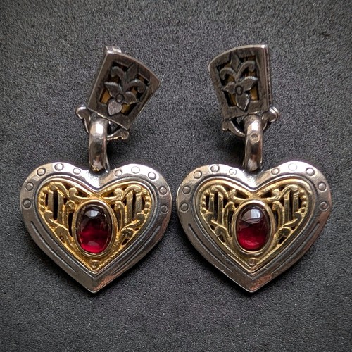 Vintage tracht herz - vintage, ohrringe