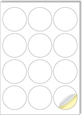 12 runde Etiketten pro Blatt