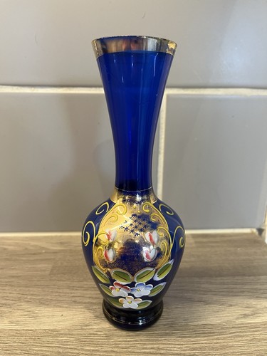 Vintage böhmische kobaltblaue