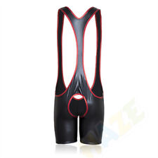 PU Herren Patent Leder Strumpfhose Overalls Unterwäsche Unterwäsche Erwachsene