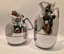 F5-BJ 2x VINTAGE ALFI THERMOSKANNE KANNE ISOLIERKANNE TEEKANNE KAFFEEKANNE CHROM