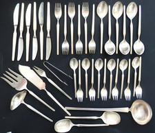 Minimalistisches 38-tlg Carl Mertens Besteck f 6 Personen - 100er-Silberauflage