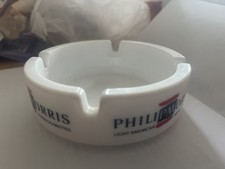1980er originaler Philip Morris WerbeAschenbecher Sammler-Aschenbecher weiß Glas