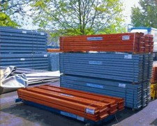 28 lfm Palettenregale 4,5 m hoch, Schwerlastregal, 11 Rahmen, 60 Traversen 3t/E.