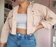 Kurze Jeansjacke Jacke Rosa