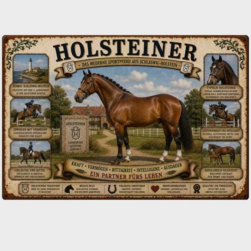 Blechschild holsteiner pferd - blechschild,