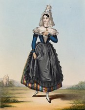 L. MANSION (1800-1835), Ballmode aus der Loire-Region, um 1830, Lithographie