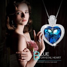 Herzkette Titanic Herz Collier Anhänger Crystal Kristall 18K Weißgold vergoldet