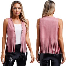 Damen Fransenweste Wildleder